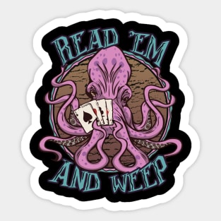 Poker Playing Kraken with Four Aces Sticker